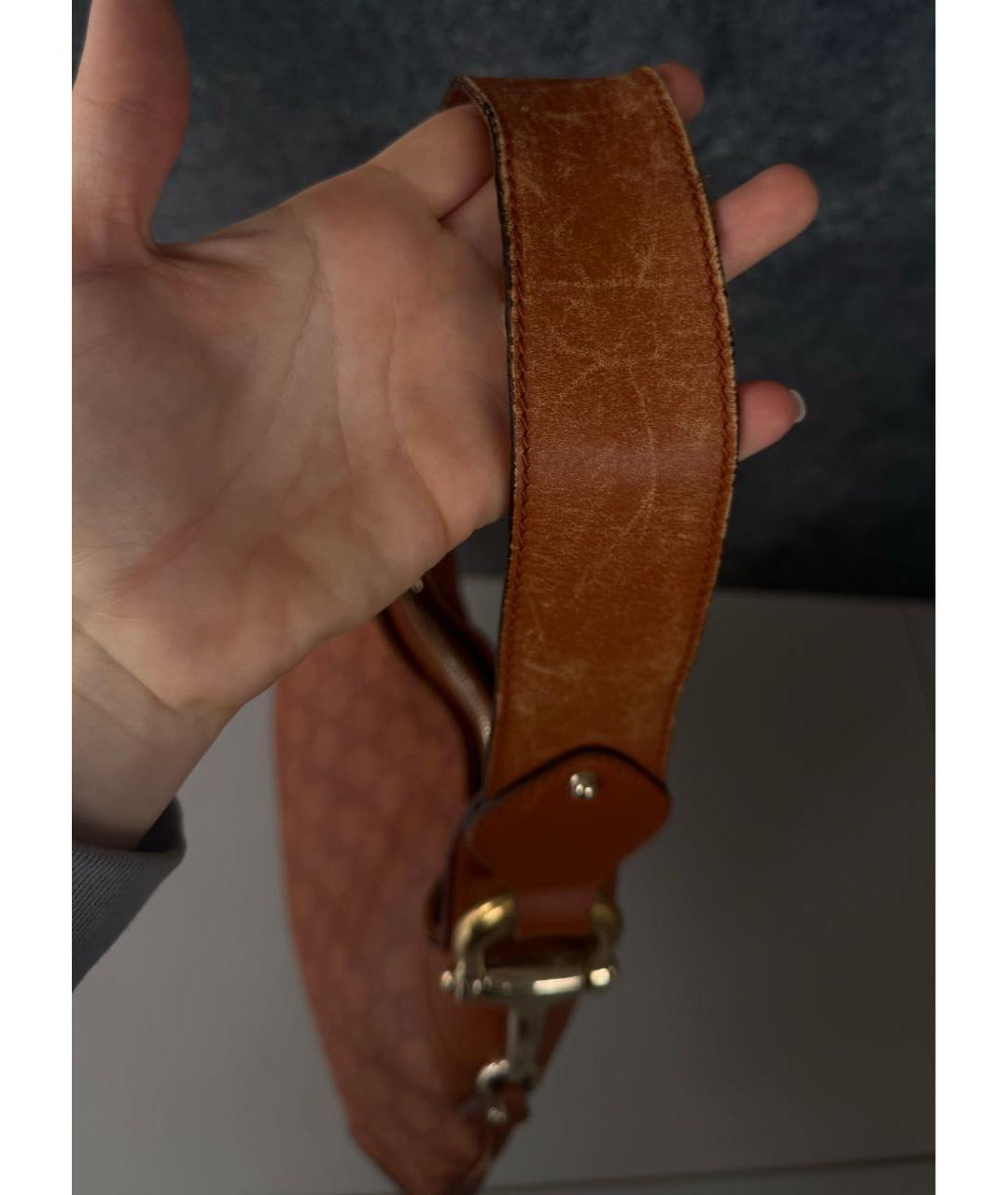 GUCCI Коричневая кожаная сумка с короткими ручками, фото 5