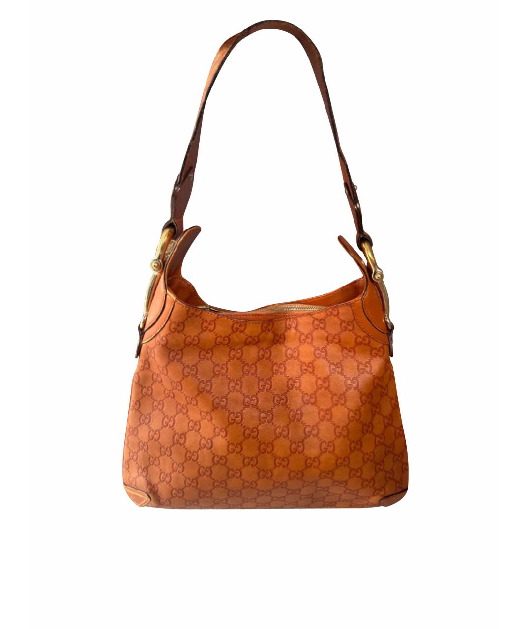 GUCCI Коричневая кожаная сумка с короткими ручками, фото 1
