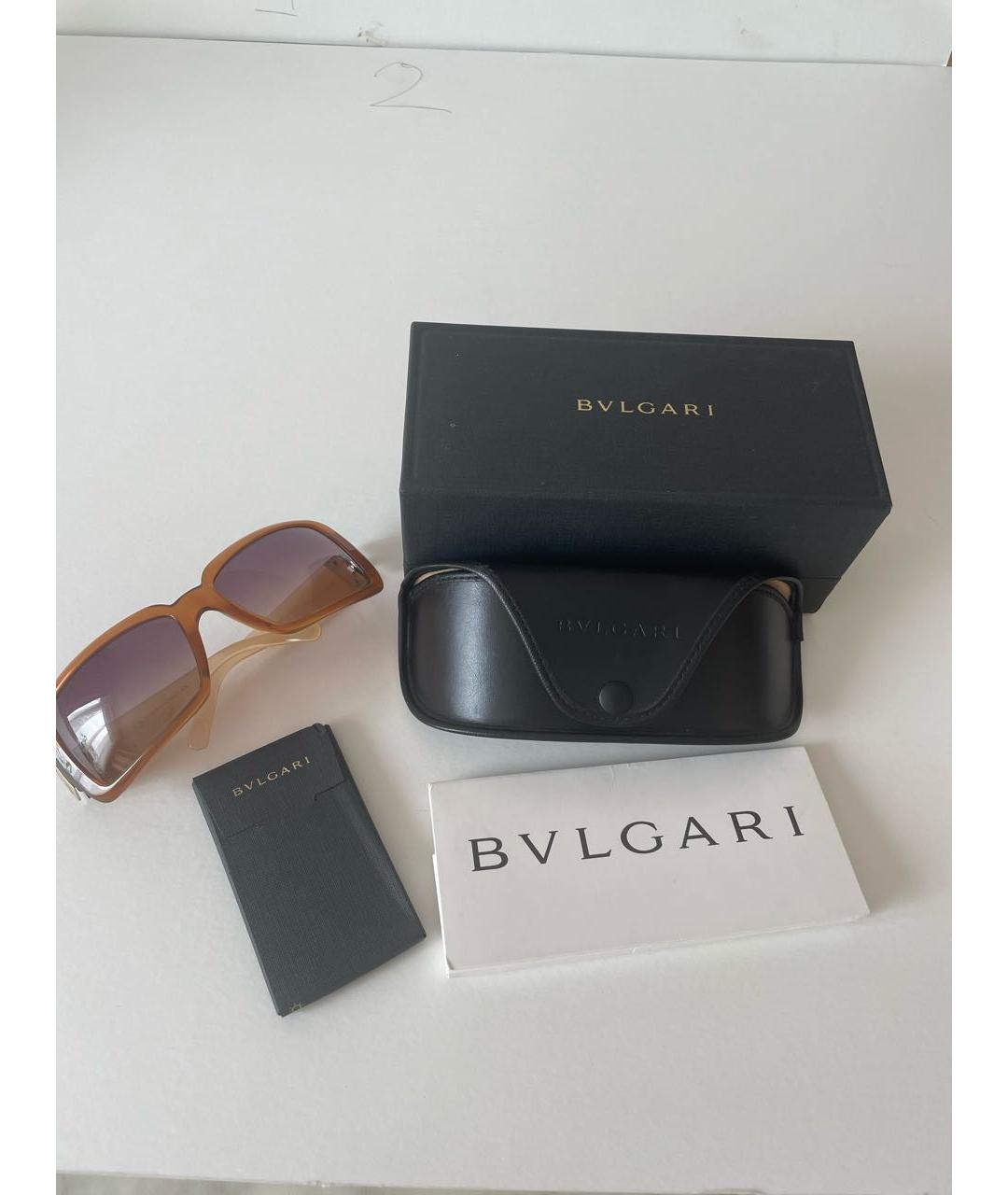 BVLGARI Оранжевые пластиковые солнцезащитные очки, фото 4