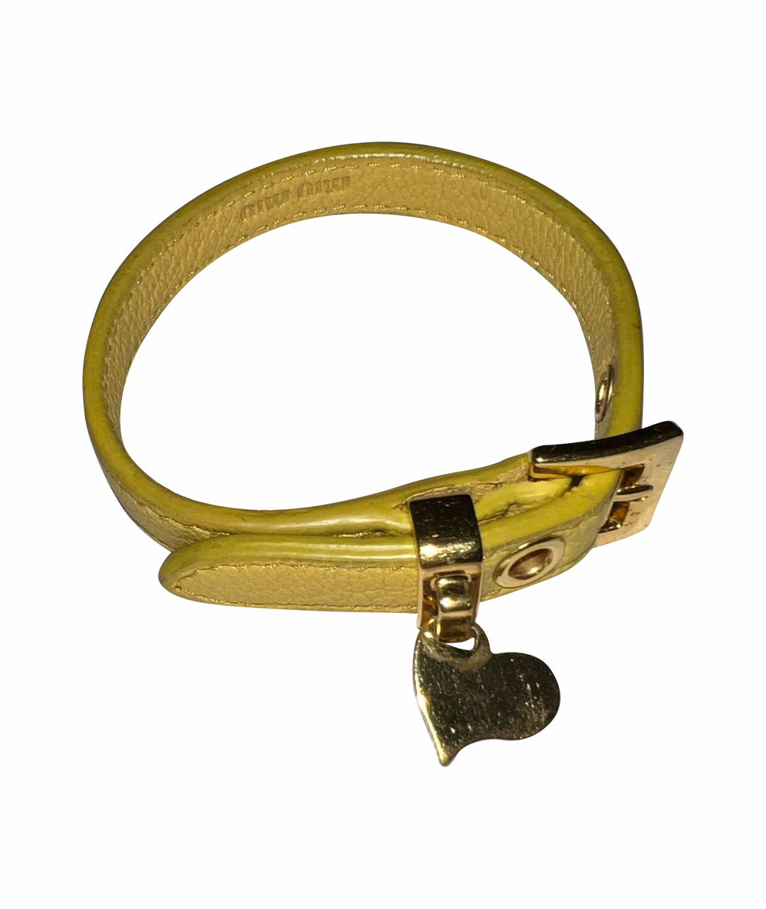 MIU MIU Желтый кожаный браслет, фото 1