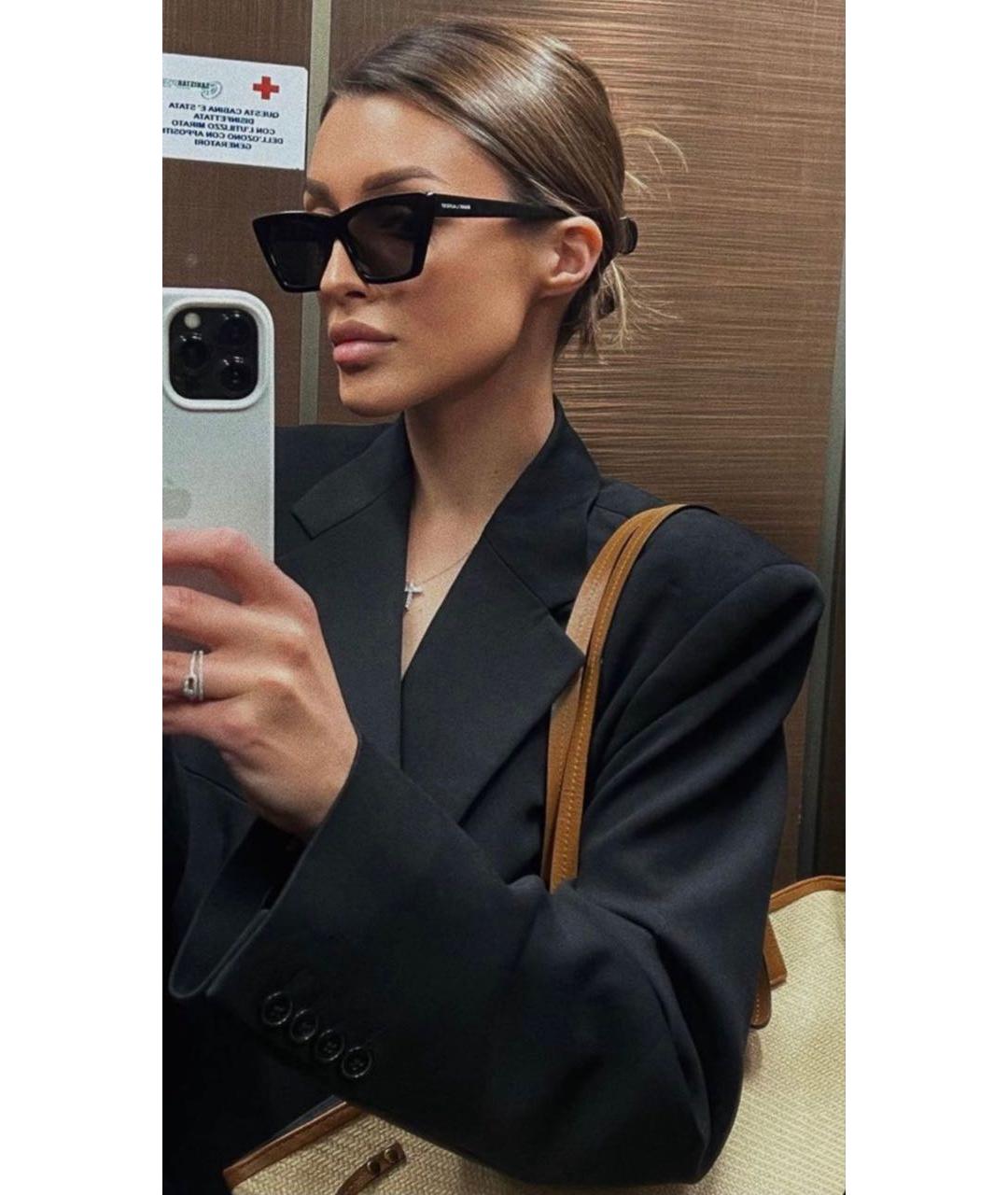SAINT LAURENT Черные пластиковые солнцезащитные очки, фото 3