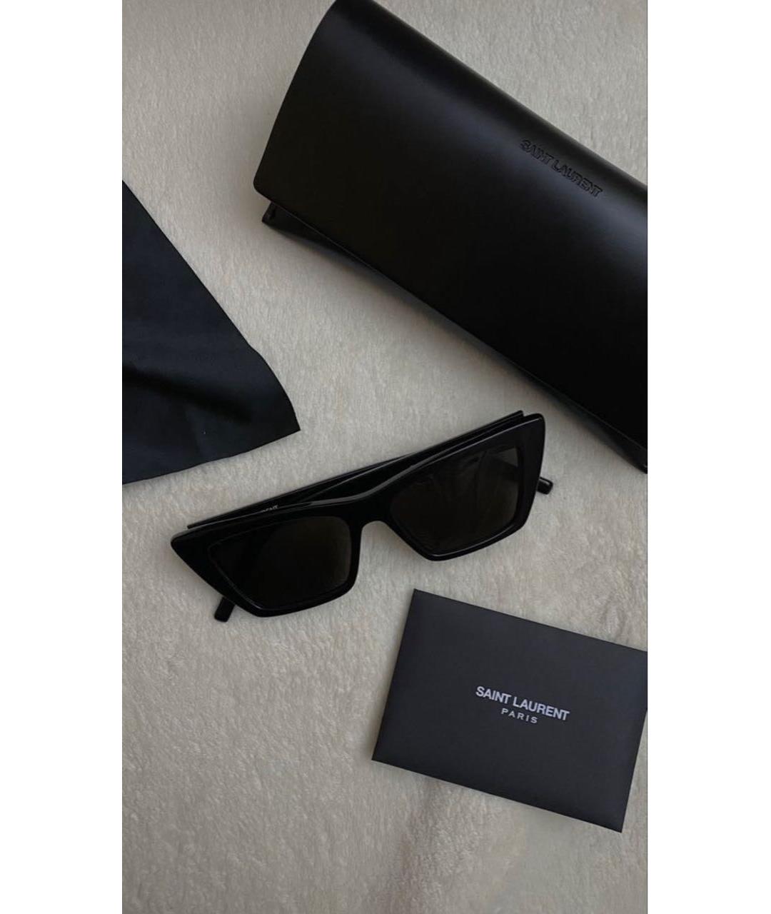 SAINT LAURENT Черные пластиковые солнцезащитные очки, фото 9