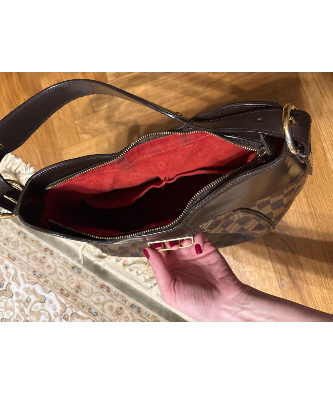 LOUIS VUITTON Коричневая кожаная сумка тоут, фото 4