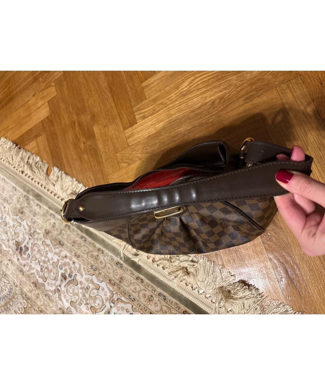 LOUIS VUITTON Коричневая кожаная сумка тоут, фото 5