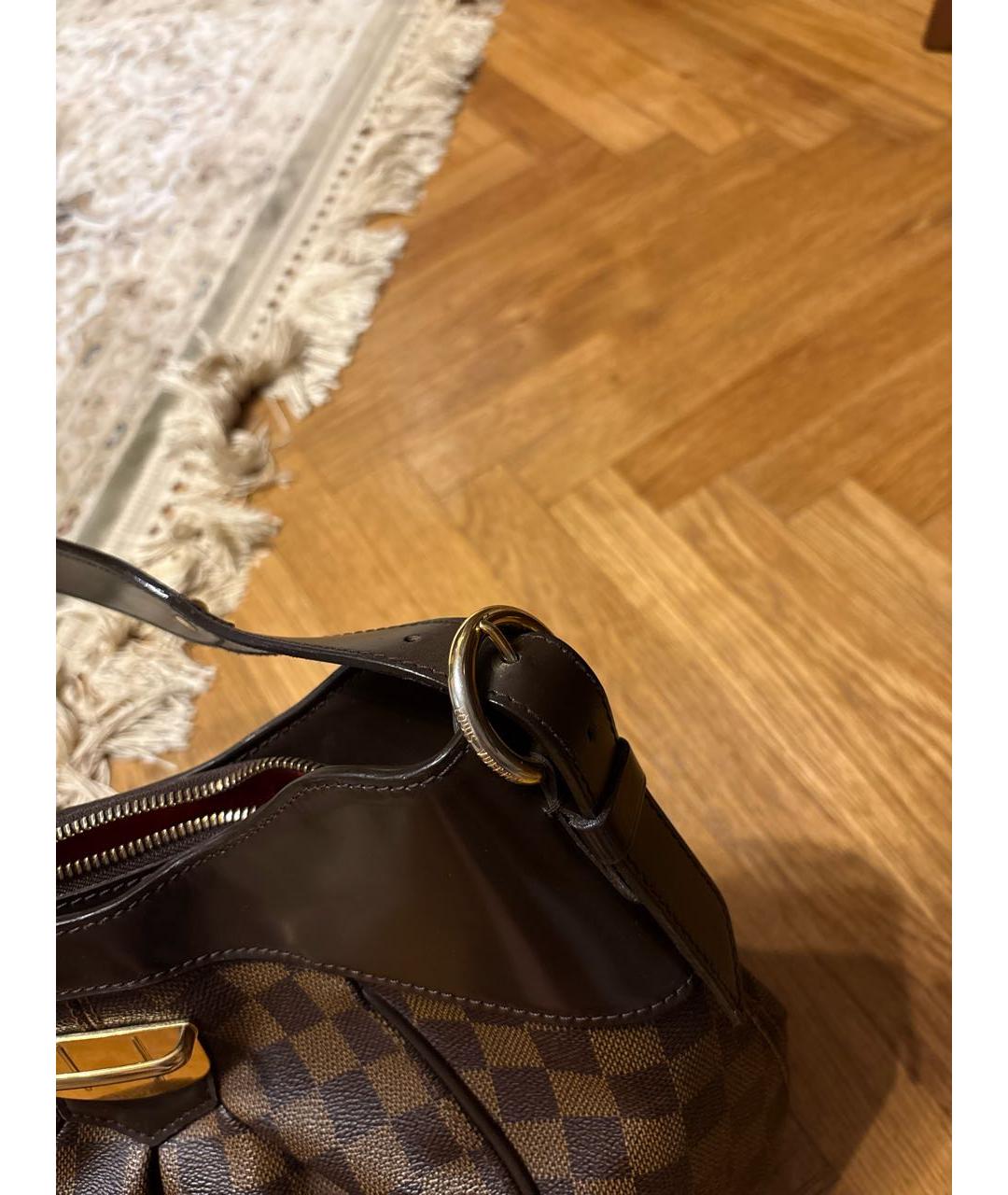 LOUIS VUITTON Коричневая кожаная сумка тоут, фото 7