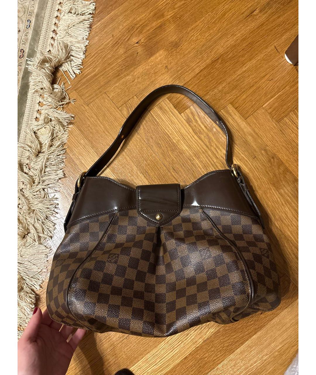 LOUIS VUITTON Коричневая кожаная сумка тоут, фото 3