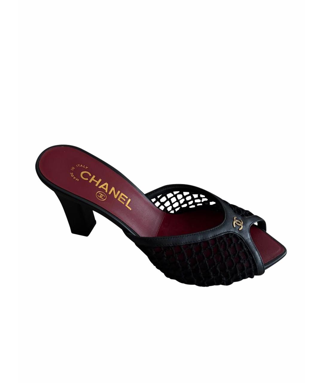 CHANEL Черные мюли, фото 1