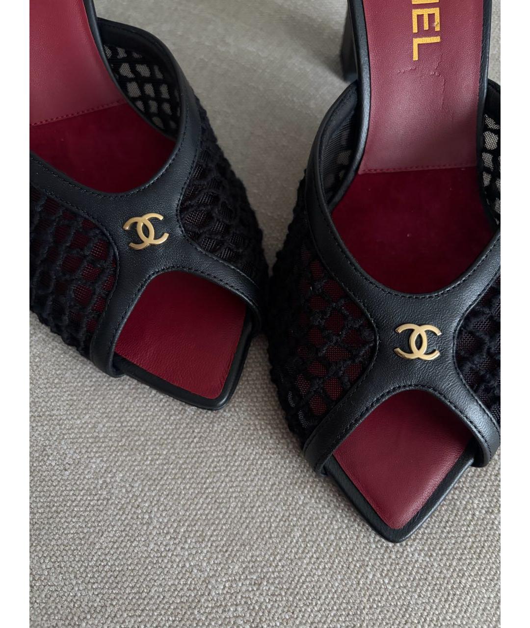 CHANEL Черные мюли, фото 3