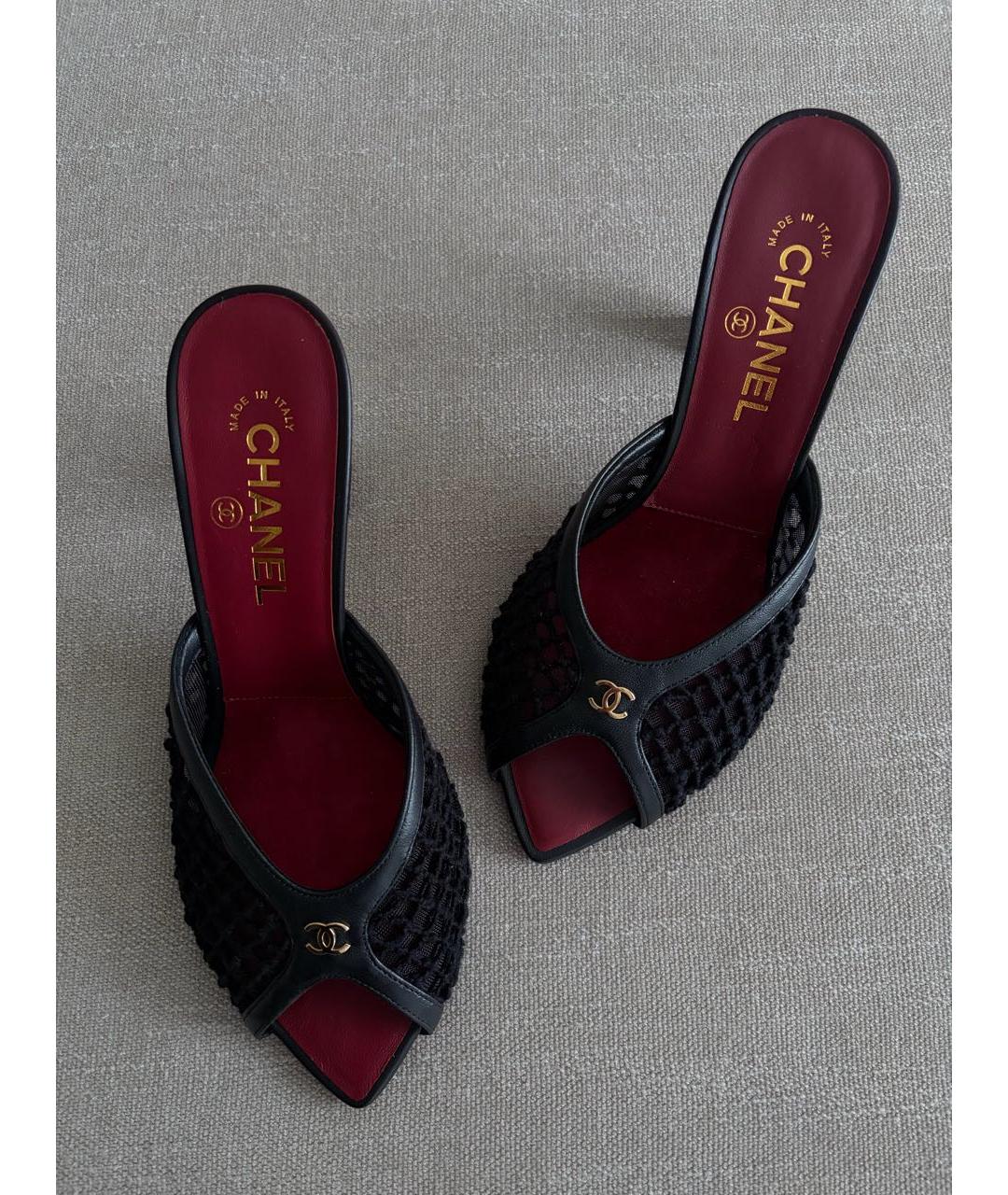 CHANEL Черные мюли, фото 2