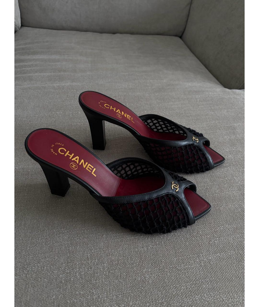 CHANEL Черные мюли, фото 4