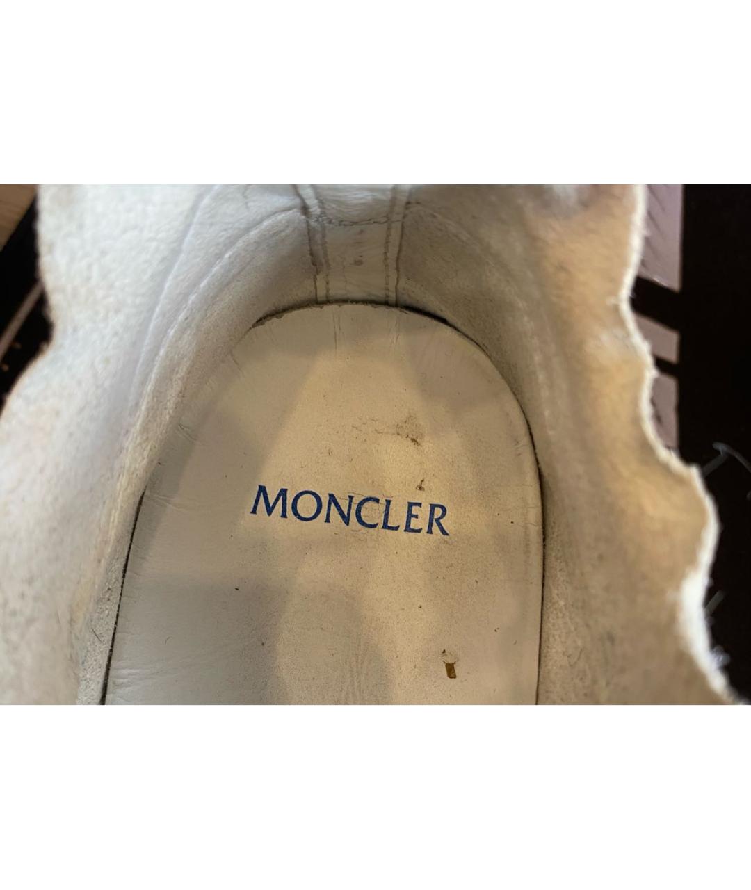 MONCLER Белые низкие кроссовки / кеды, фото 8