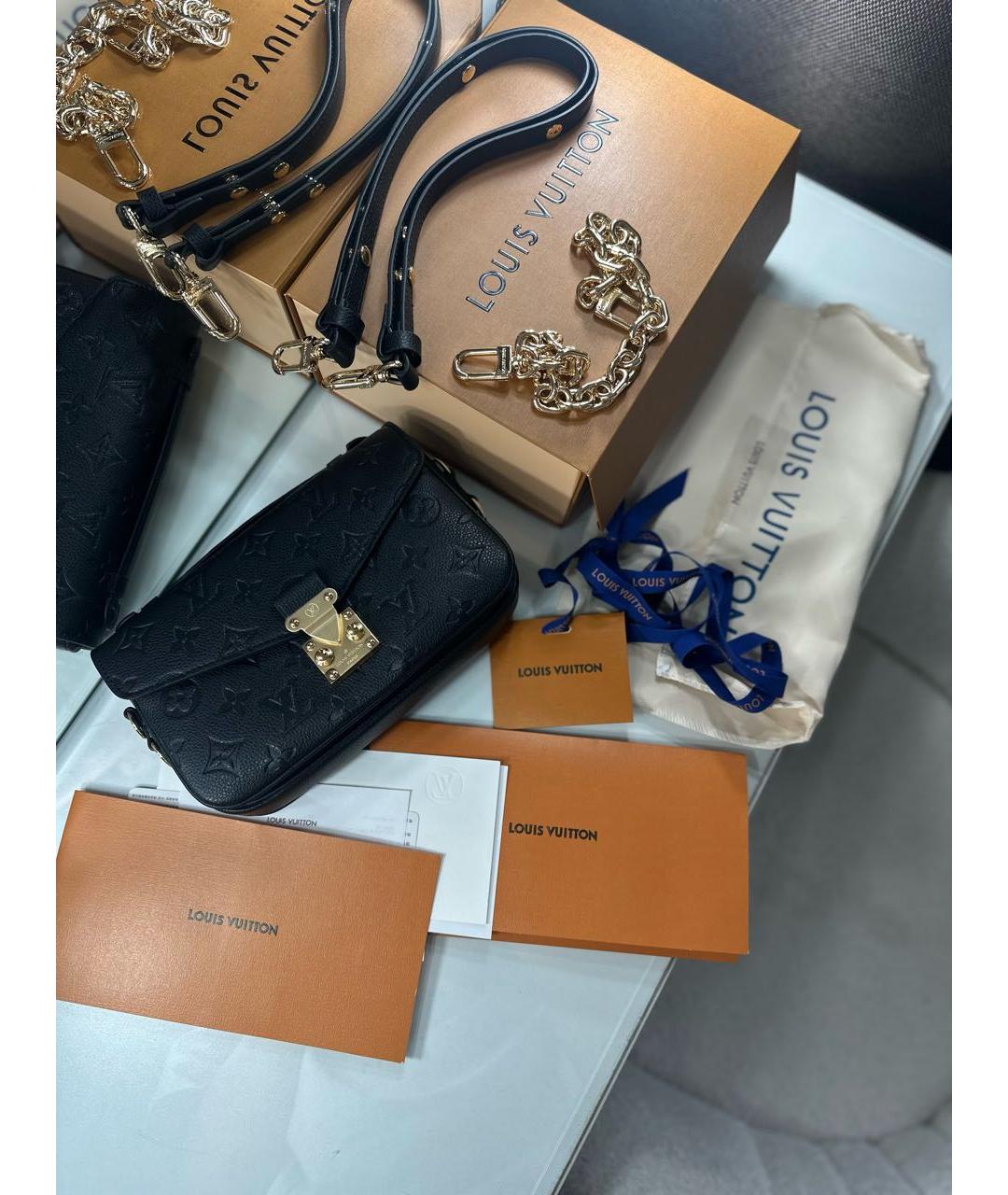 LOUIS VUITTON Черная кожаная сумка через плечо, фото 8
