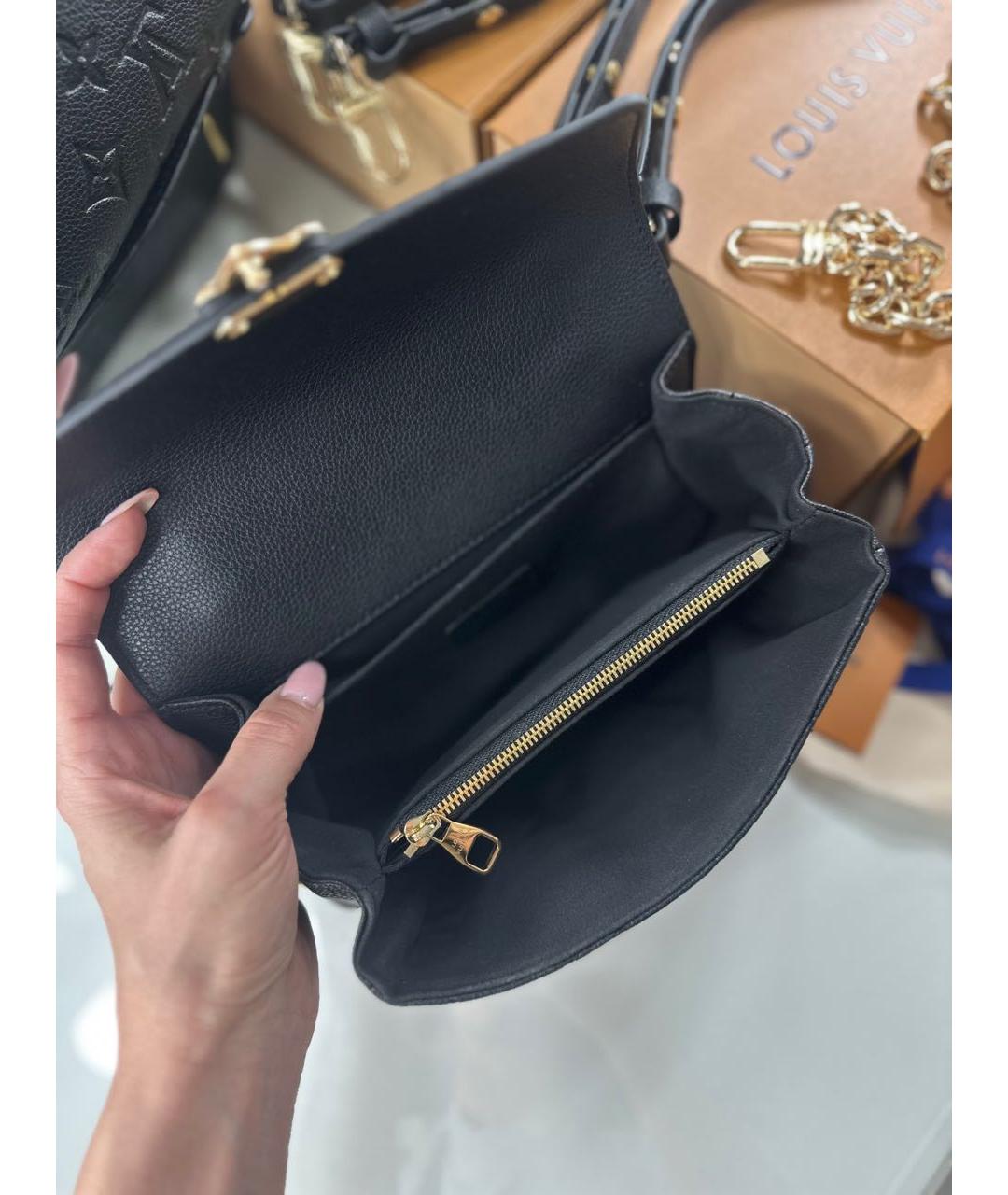 LOUIS VUITTON Черная кожаная сумка через плечо, фото 4