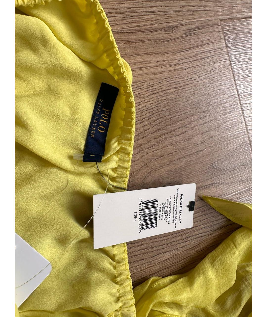 POLO RALPH LAUREN Желтая шелковая блузы, фото 3