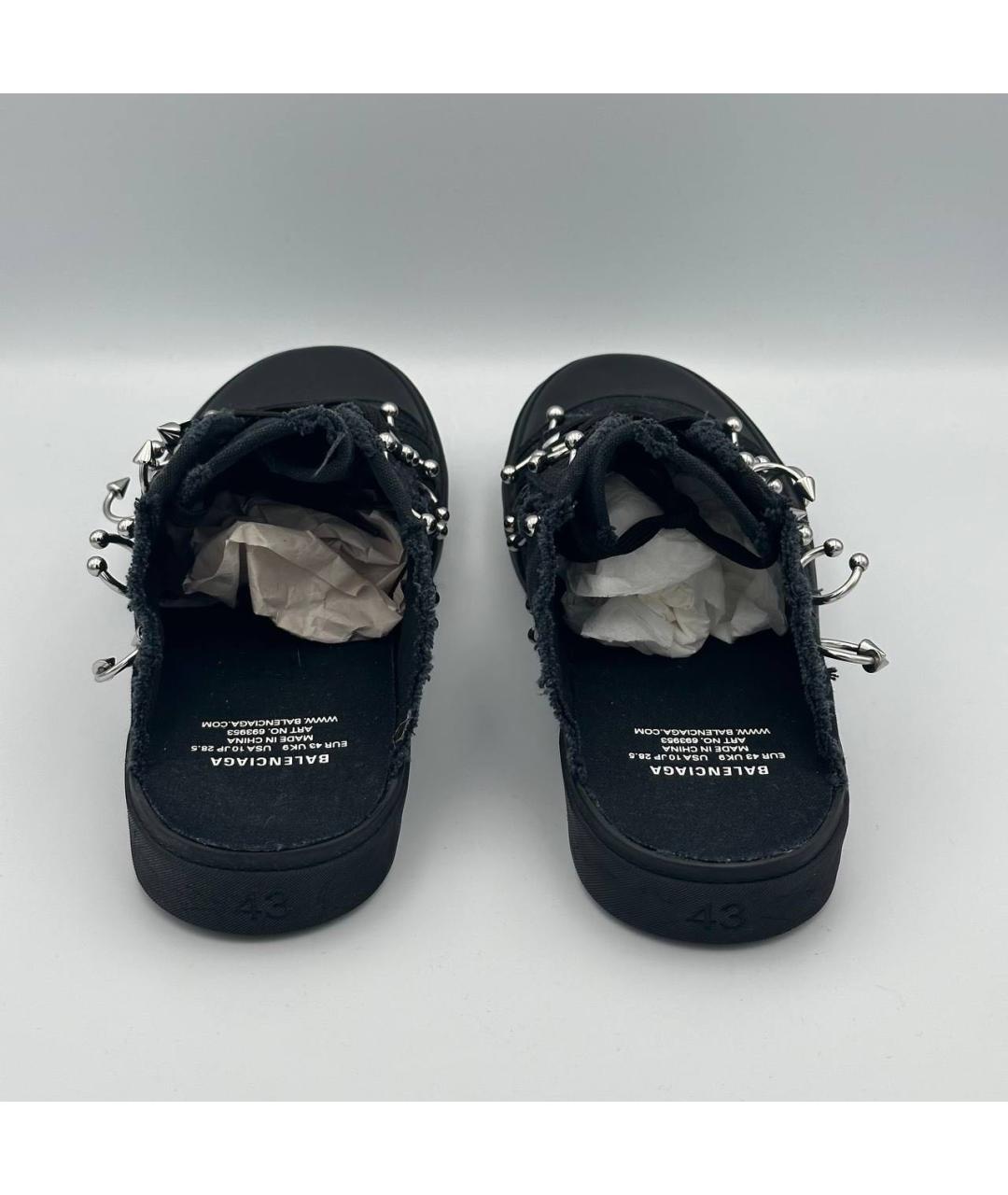 BALENCIAGA Черные низкие кроссовки / кеды, фото 4