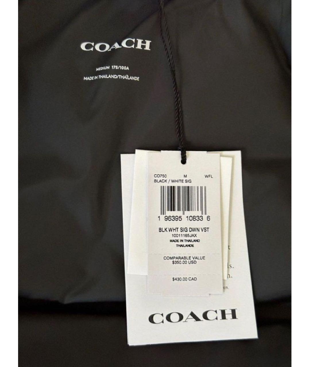 COACH Черный жилет, фото 8