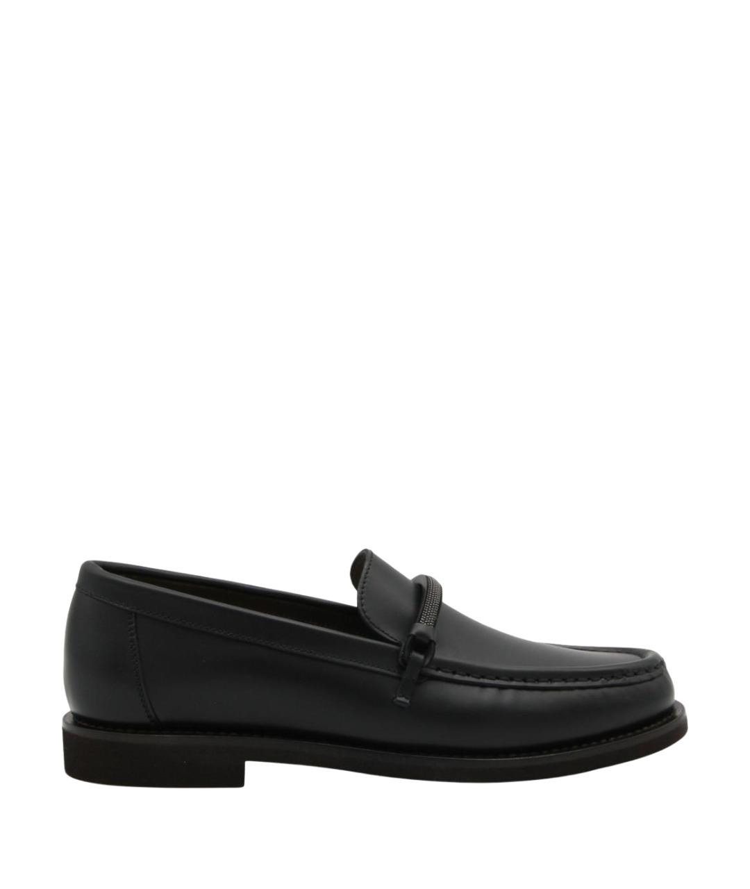 BRUNELLO CUCINELLI Черные кожаные лоферы, фото 1