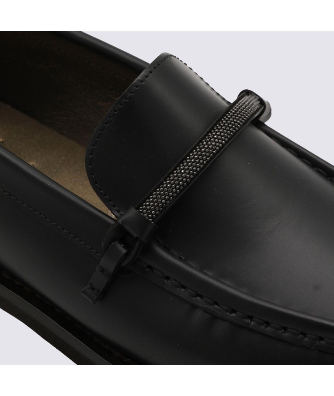 BRUNELLO CUCINELLI Черные кожаные лоферы, фото 4