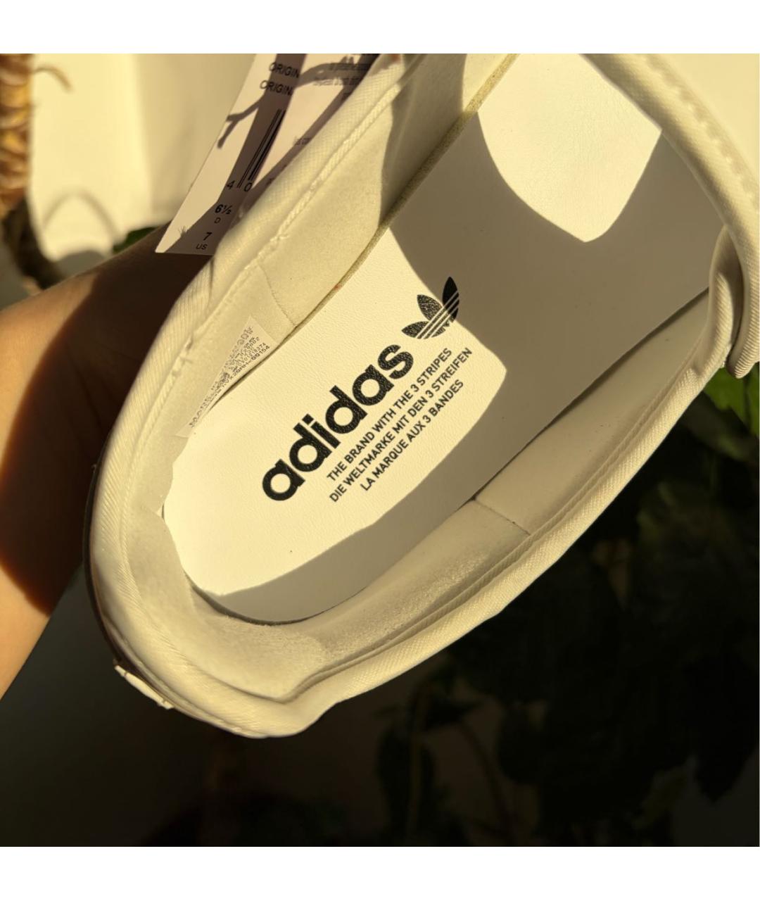 ADIDAS Белые кожаные кроссовки, фото 7