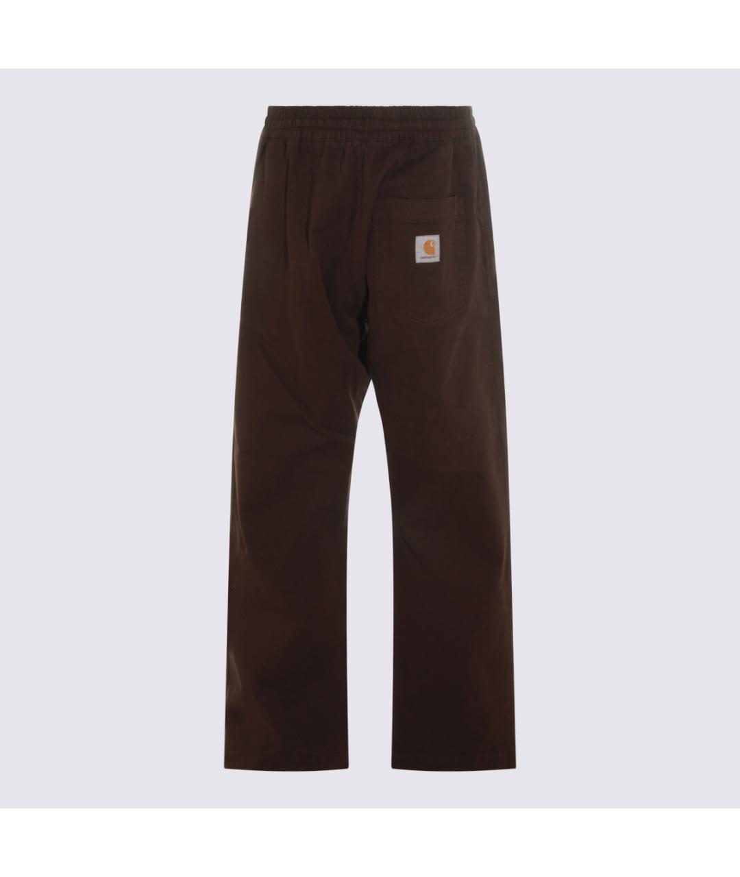 CARHARTT WIP Коричневые хлопко-эластановые повседневные брюки, фото 2