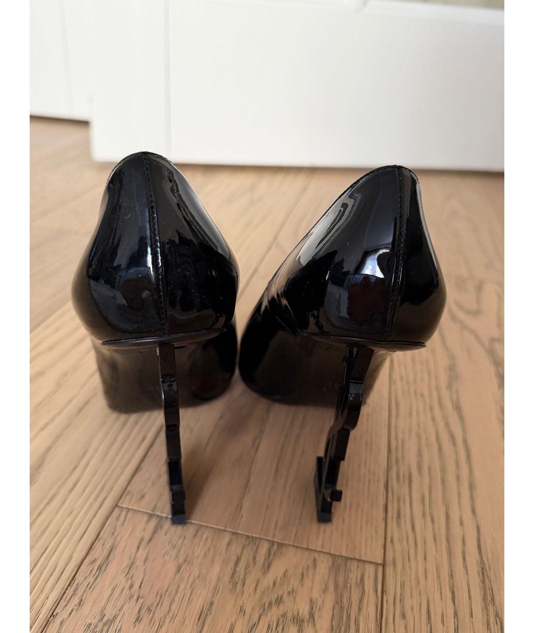 SAINT LAURENT Черные туфли из лакированной кожи, фото 2