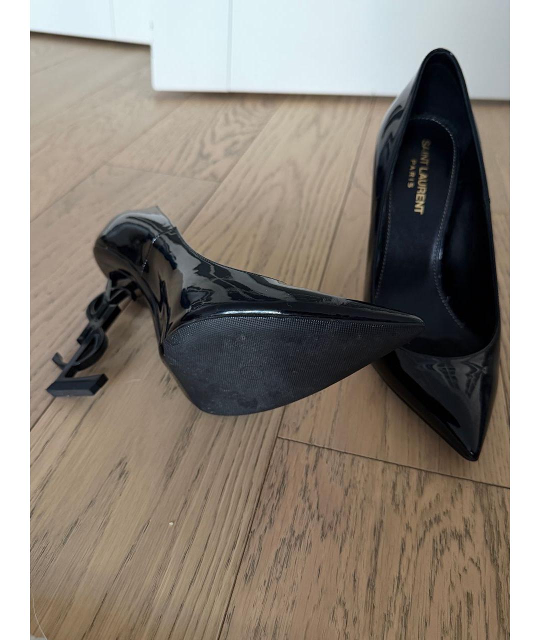 SAINT LAURENT Черные туфли из лакированной кожи, фото 5