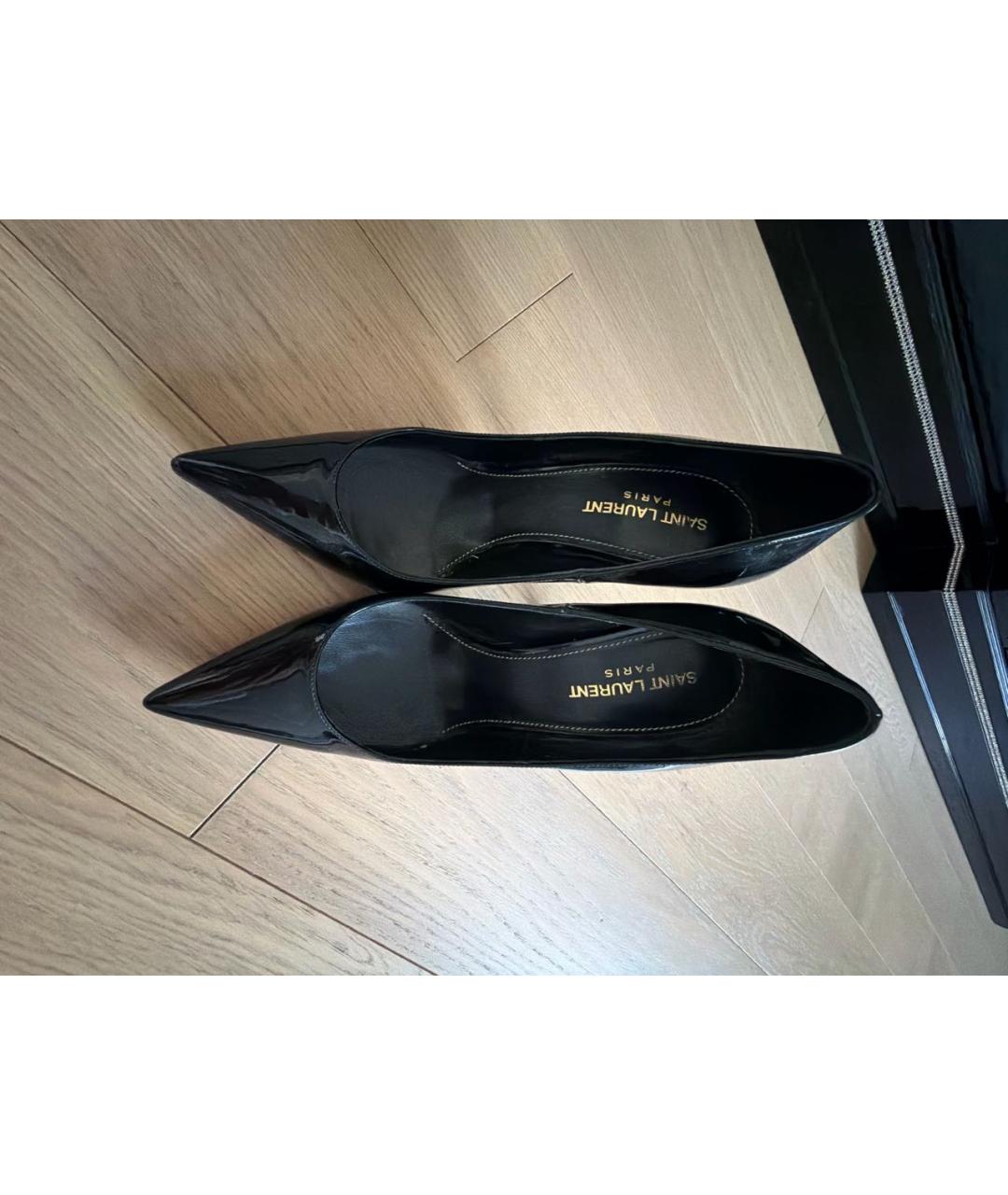 SAINT LAURENT Черные туфли из лакированной кожи, фото 3