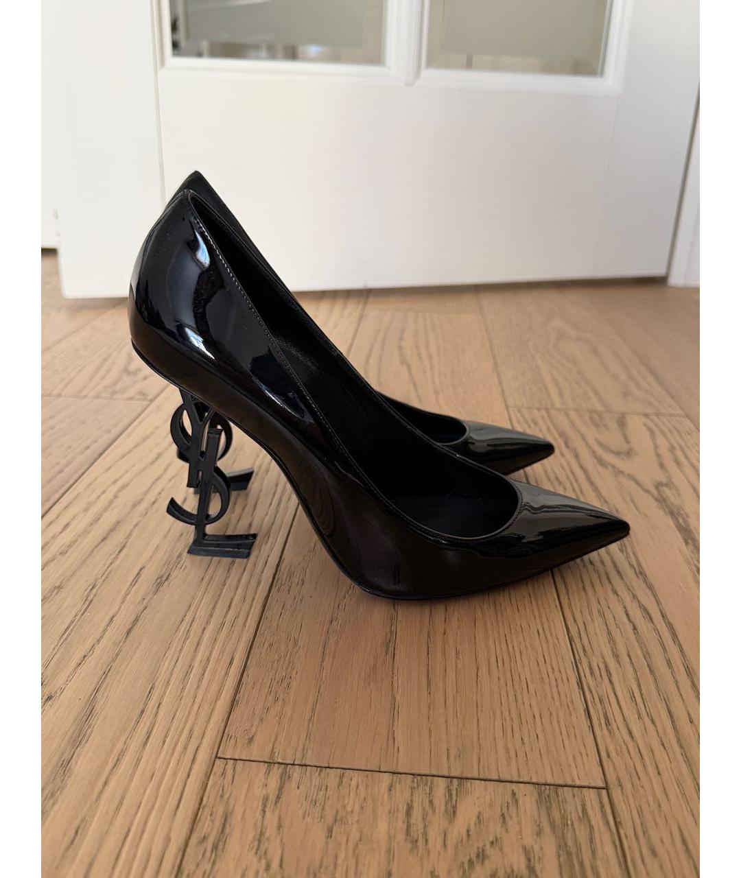 SAINT LAURENT Черные туфли из лакированной кожи, фото 6