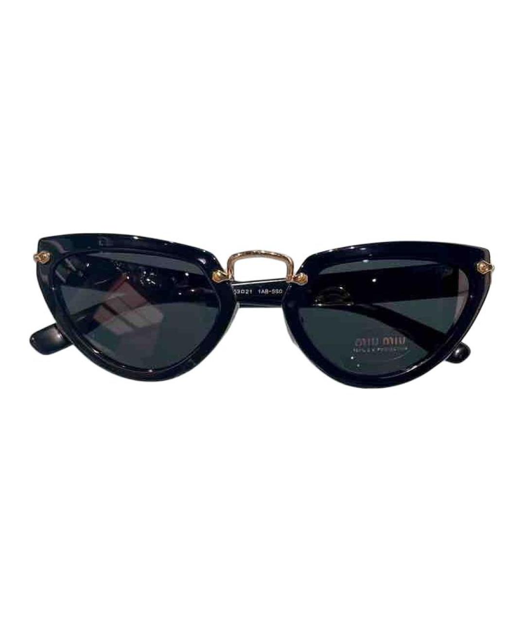 MIU MIU Черные пластиковые солнцезащитные очки, фото 3