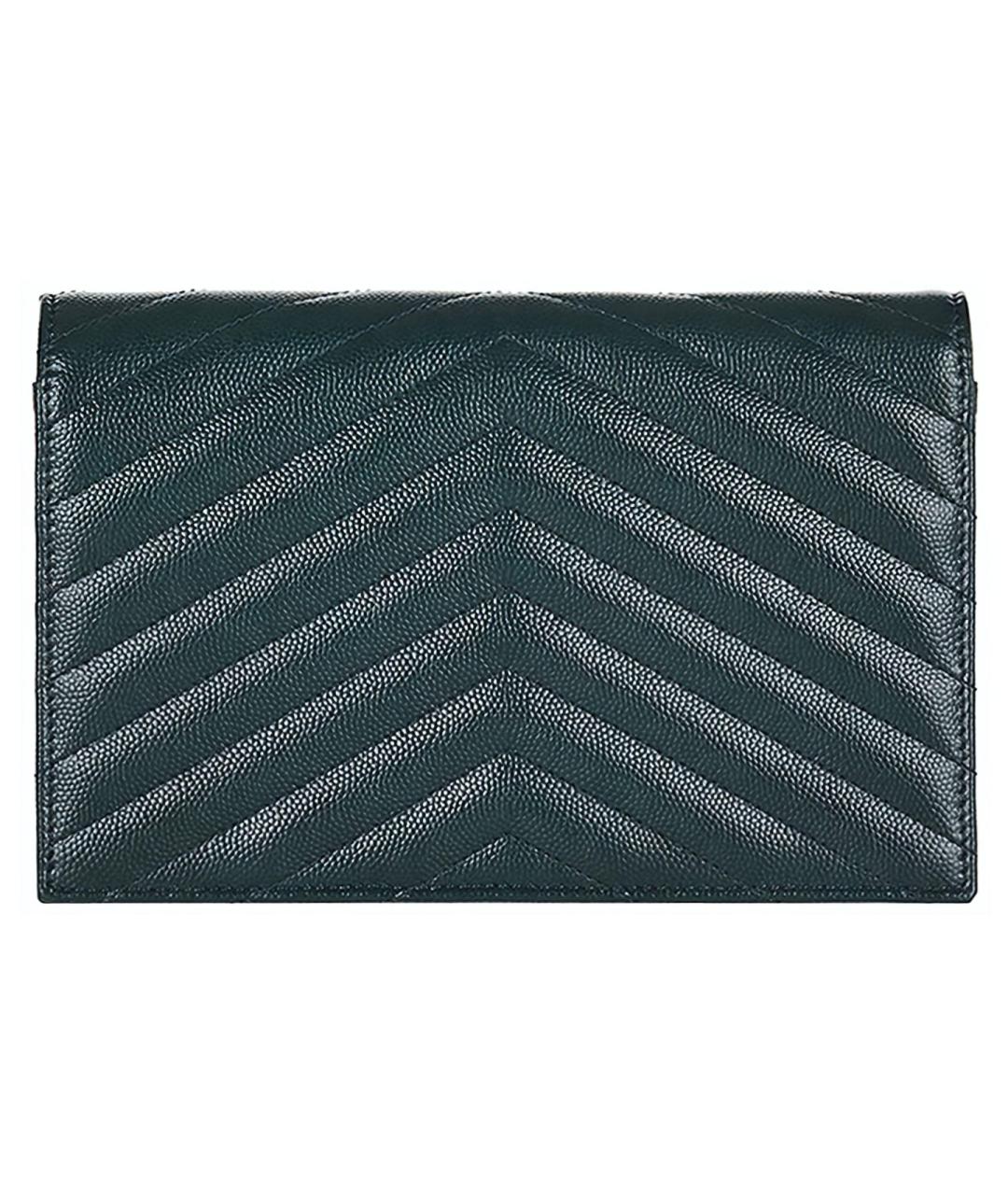SAINT LAURENT Зеленая кожаная сумка через плечо, фото 2
