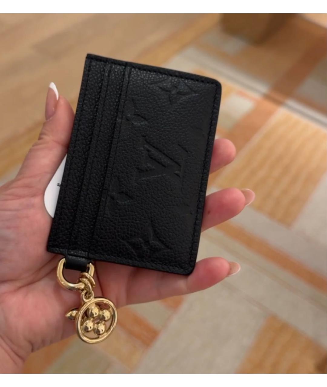 LOUIS VUITTON Черный кожаный кардхолдер, фото 5