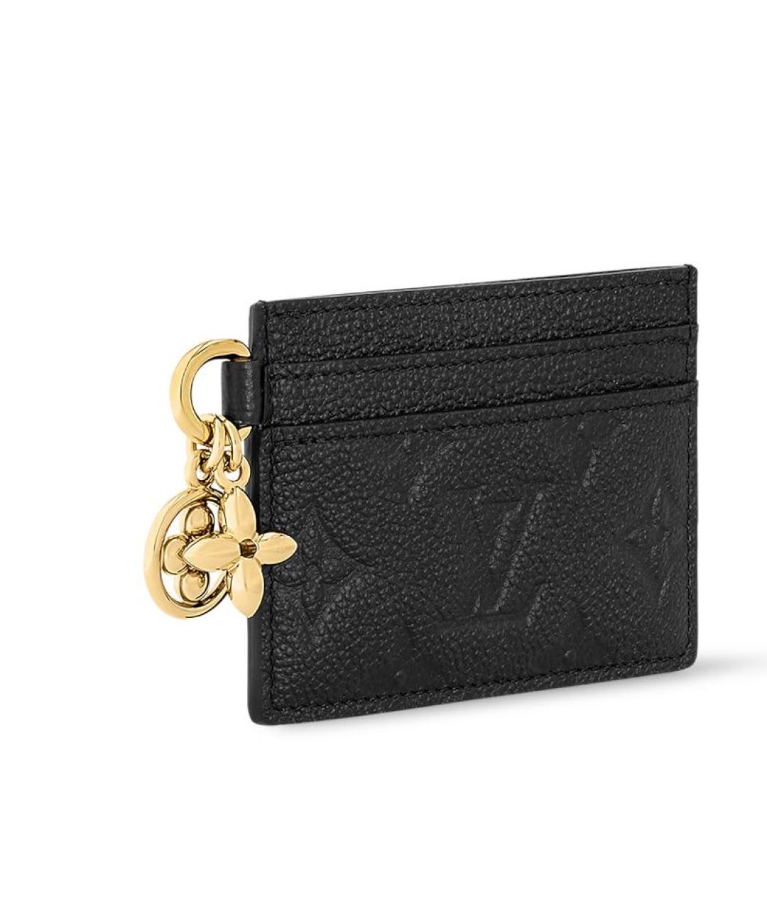 LOUIS VUITTON Черный кожаный кардхолдер, фото 3