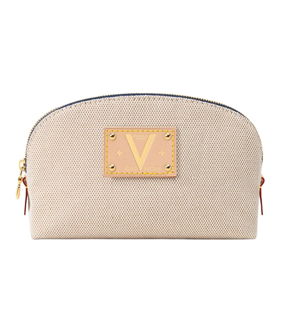 LOUIS VUITTON Бежевая тканевая косметичка, фото 1