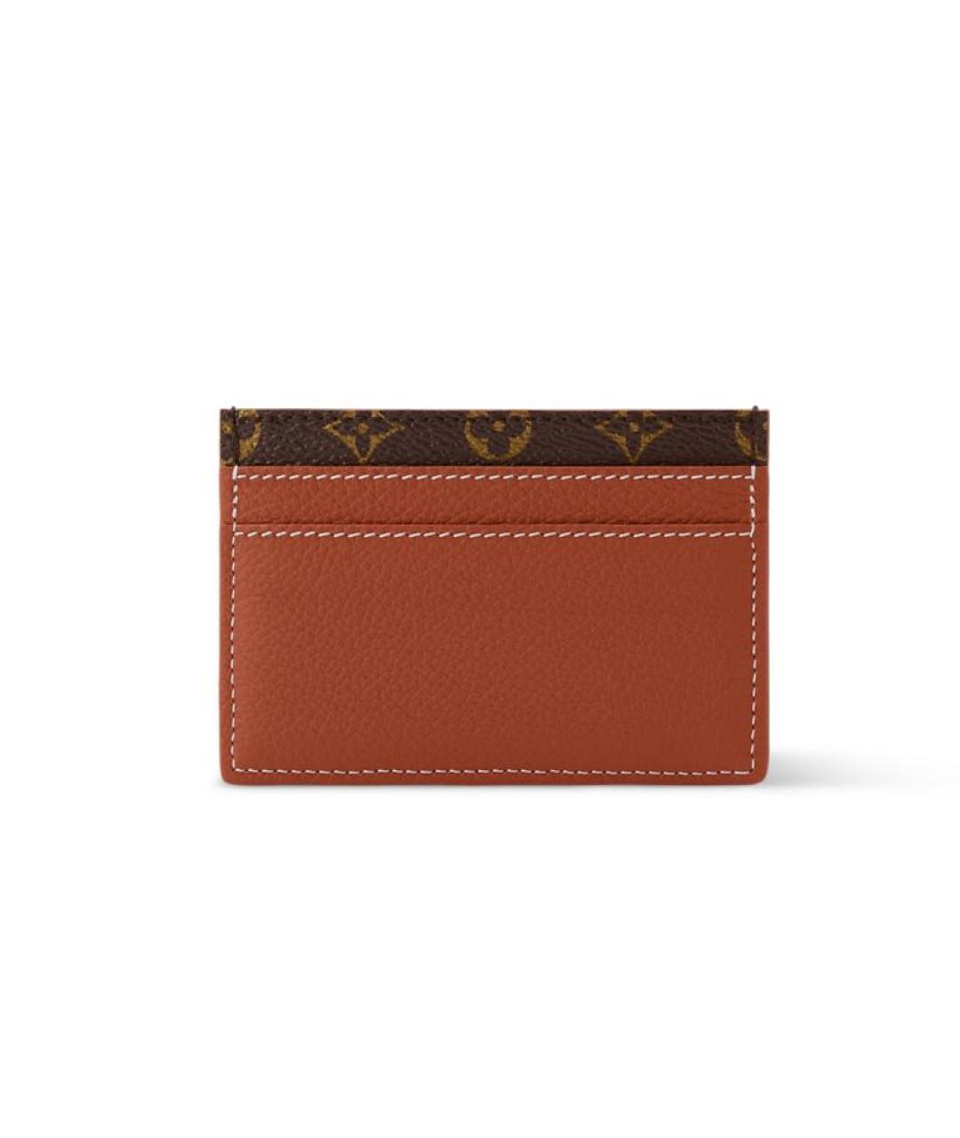 LOUIS VUITTON Коричневый кожаный кардхолдер, фото 3