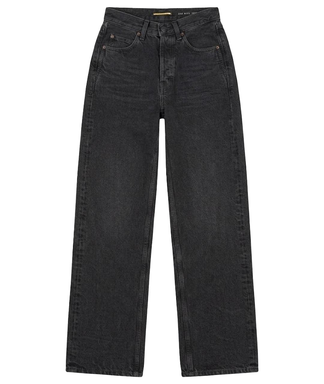 SAINT LAURENT Черные хлопковые прямые джинсы, фото 1