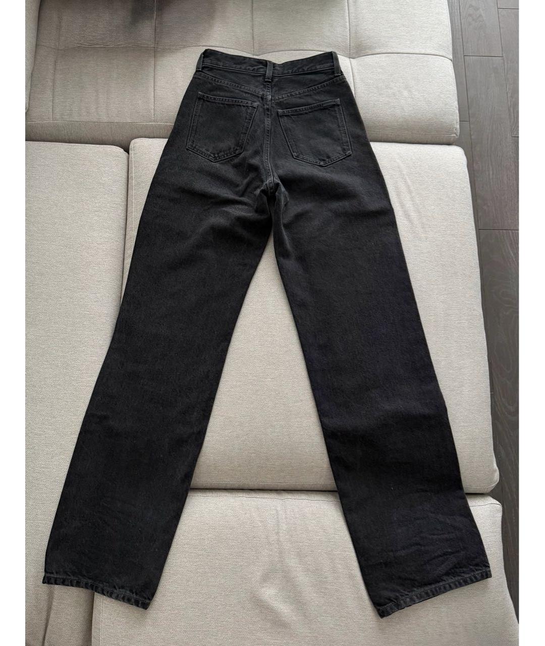SAINT LAURENT Черные хлопковые прямые джинсы, фото 2