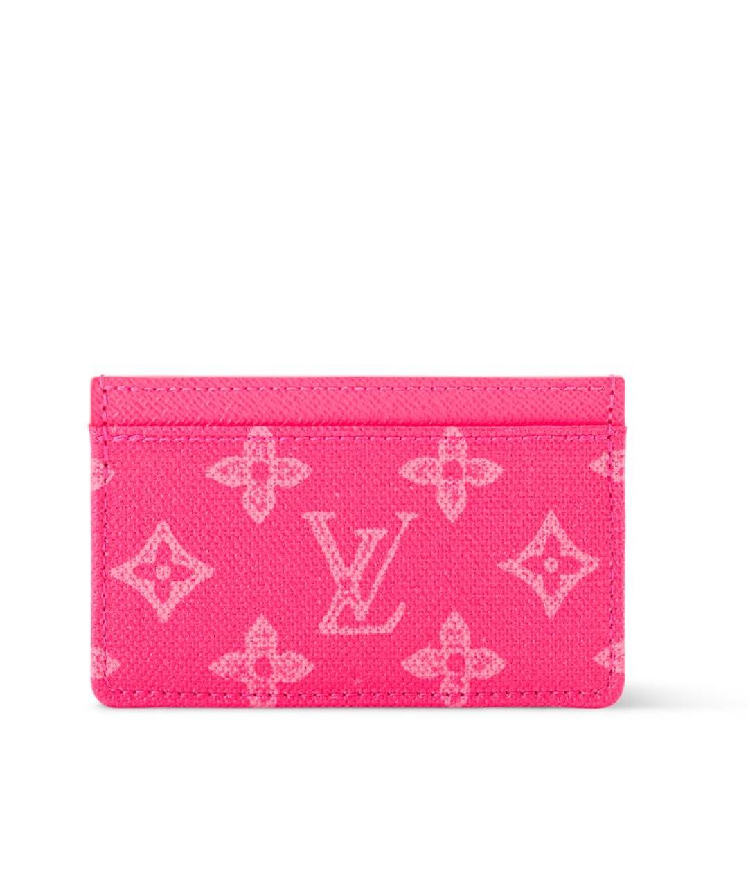 LOUIS VUITTON Розовый кожаный кардхолдер, фото 5