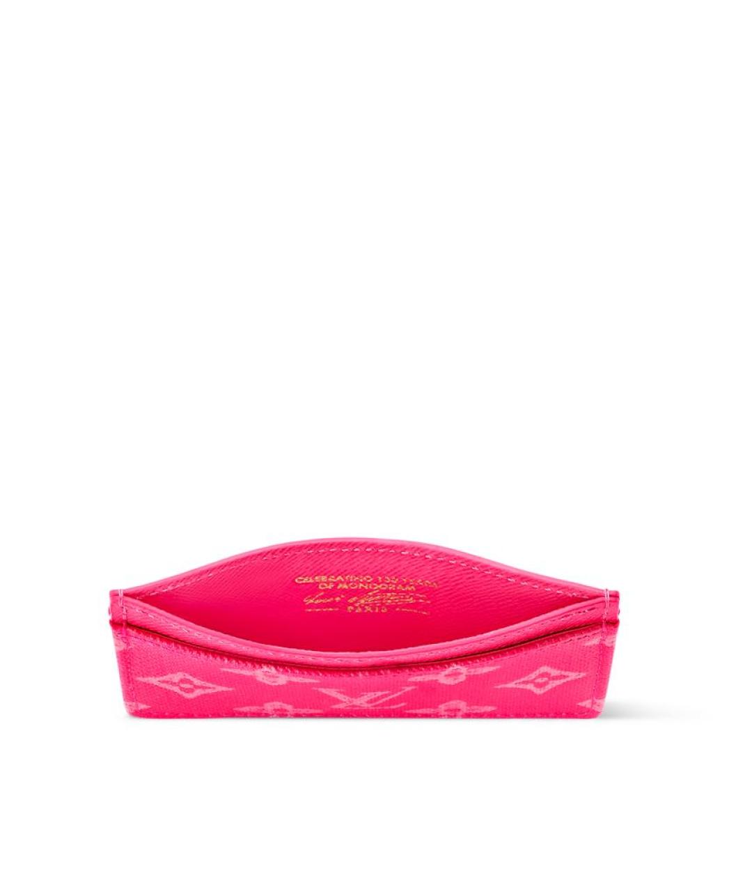 LOUIS VUITTON Розовый кожаный кардхолдер, фото 2