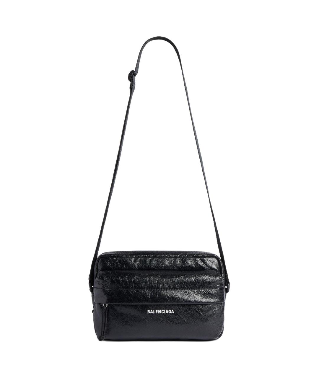 BALENCIAGA Черная кожаная сумка на плечо, фото 1