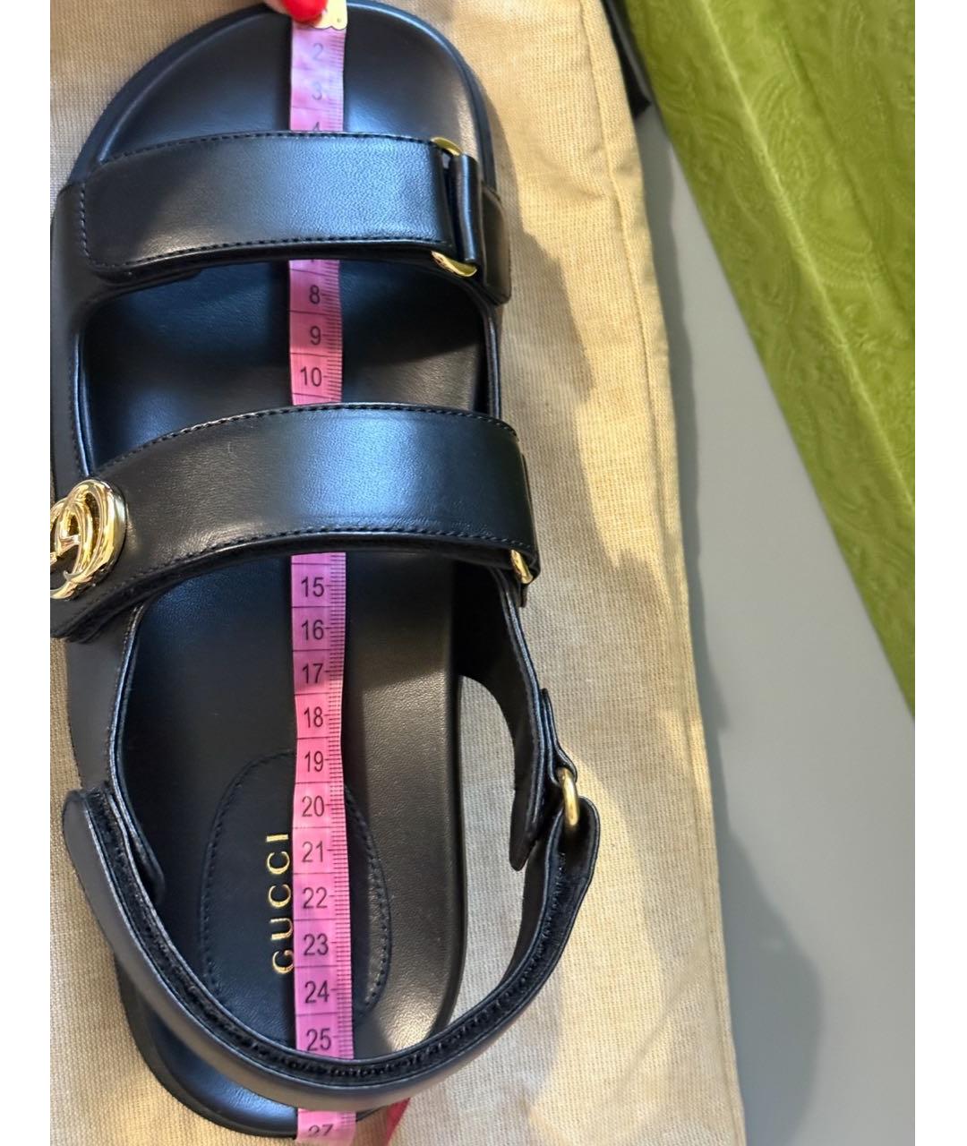 GUCCI Черные кожаные сандалии, фото 8