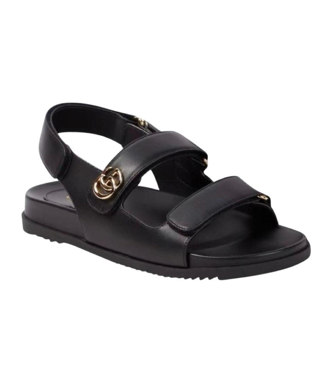 GUCCI Черные кожаные сандалии, фото 9