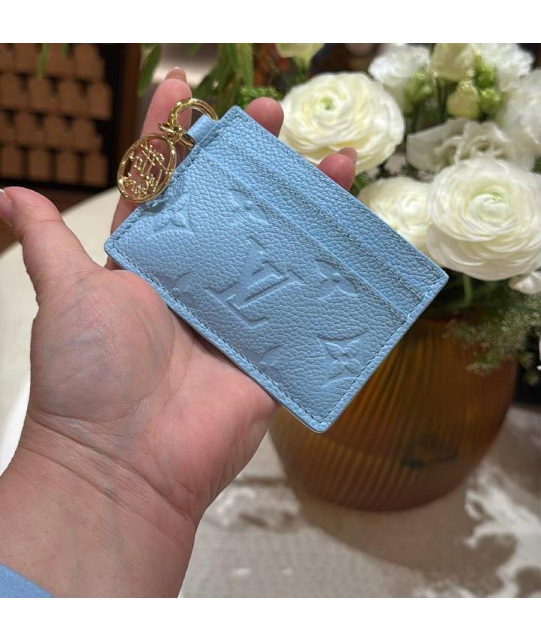 LOUIS VUITTON Голубой кардхолдер из лакированной кожи, фото 4