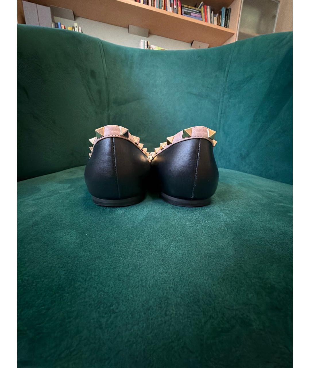 VALENTINO Черные кожаные балетки, фото 4