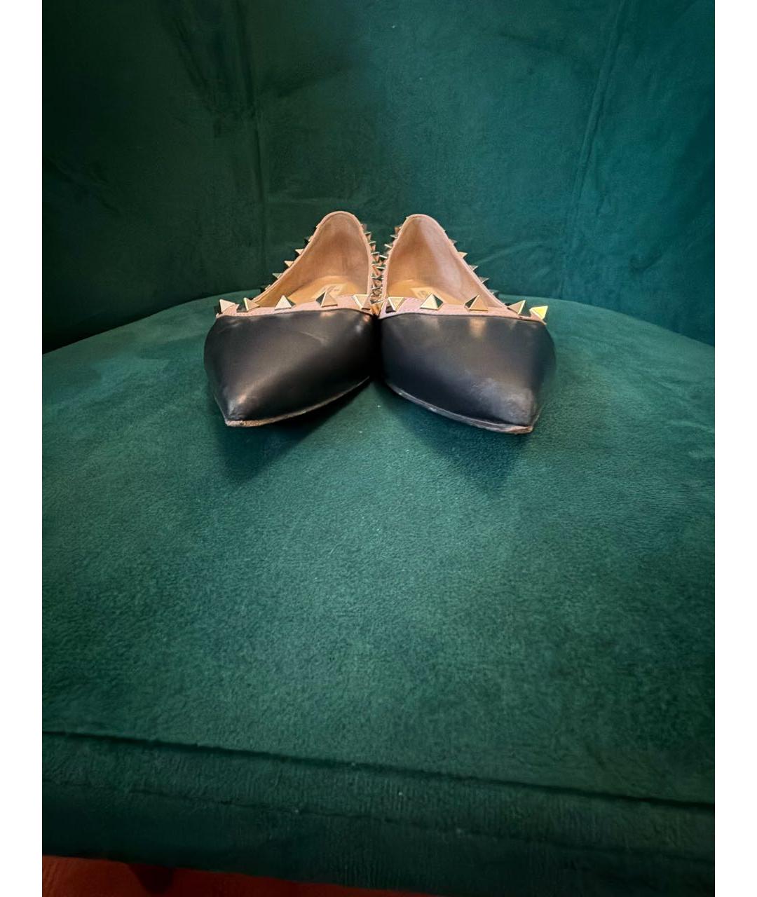 VALENTINO Черные кожаные балетки, фото 6