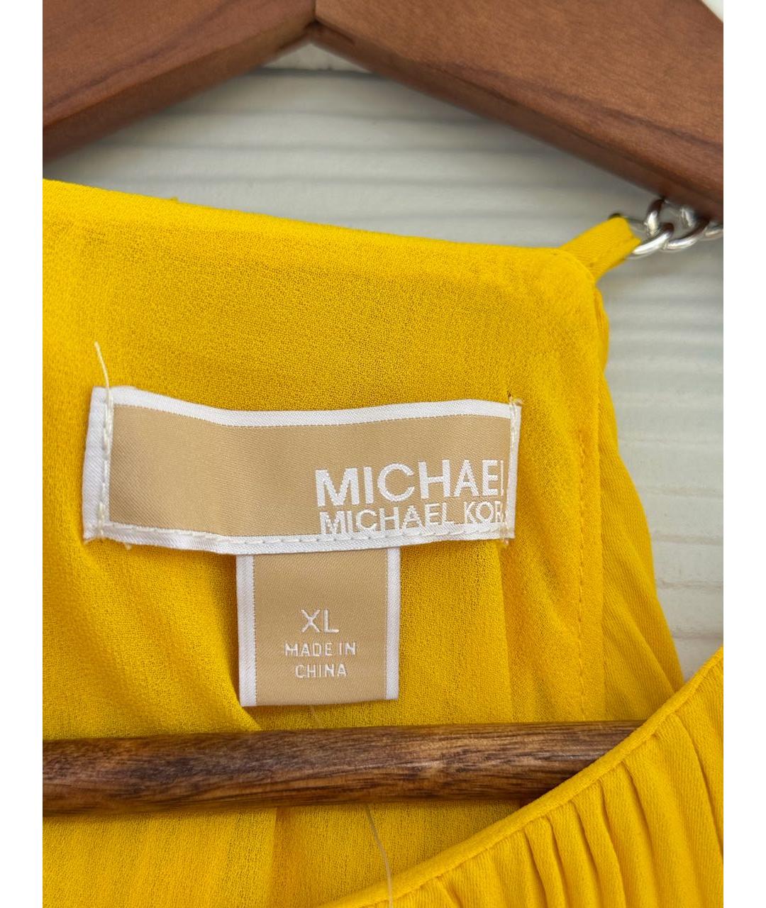 MICHAEL KORS Желтое полиэстеровое коктейльное платье, фото 5