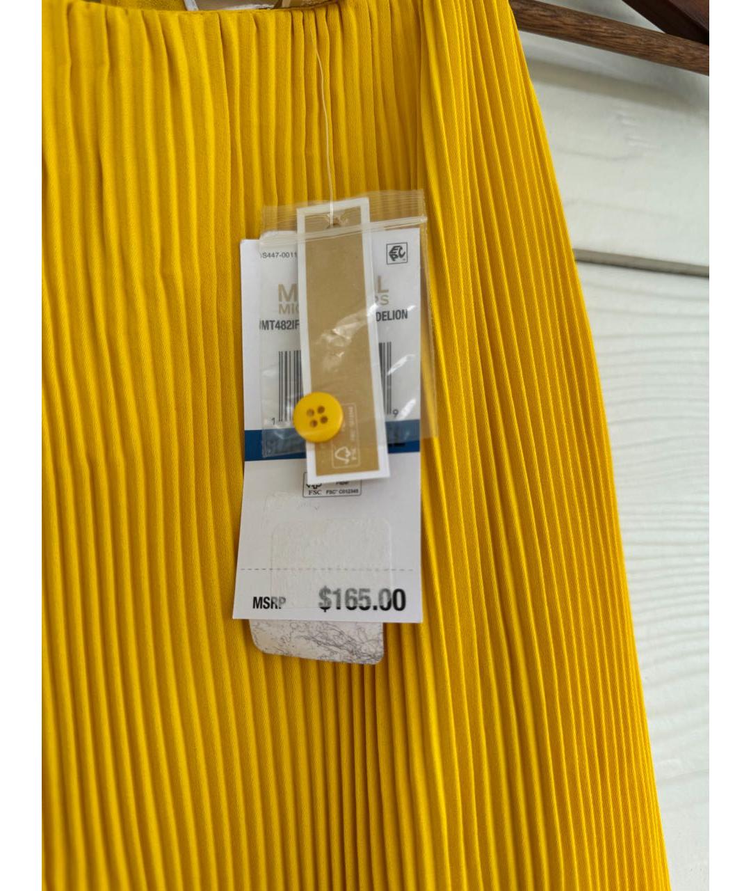 MICHAEL KORS Желтое полиэстеровое коктейльное платье, фото 4