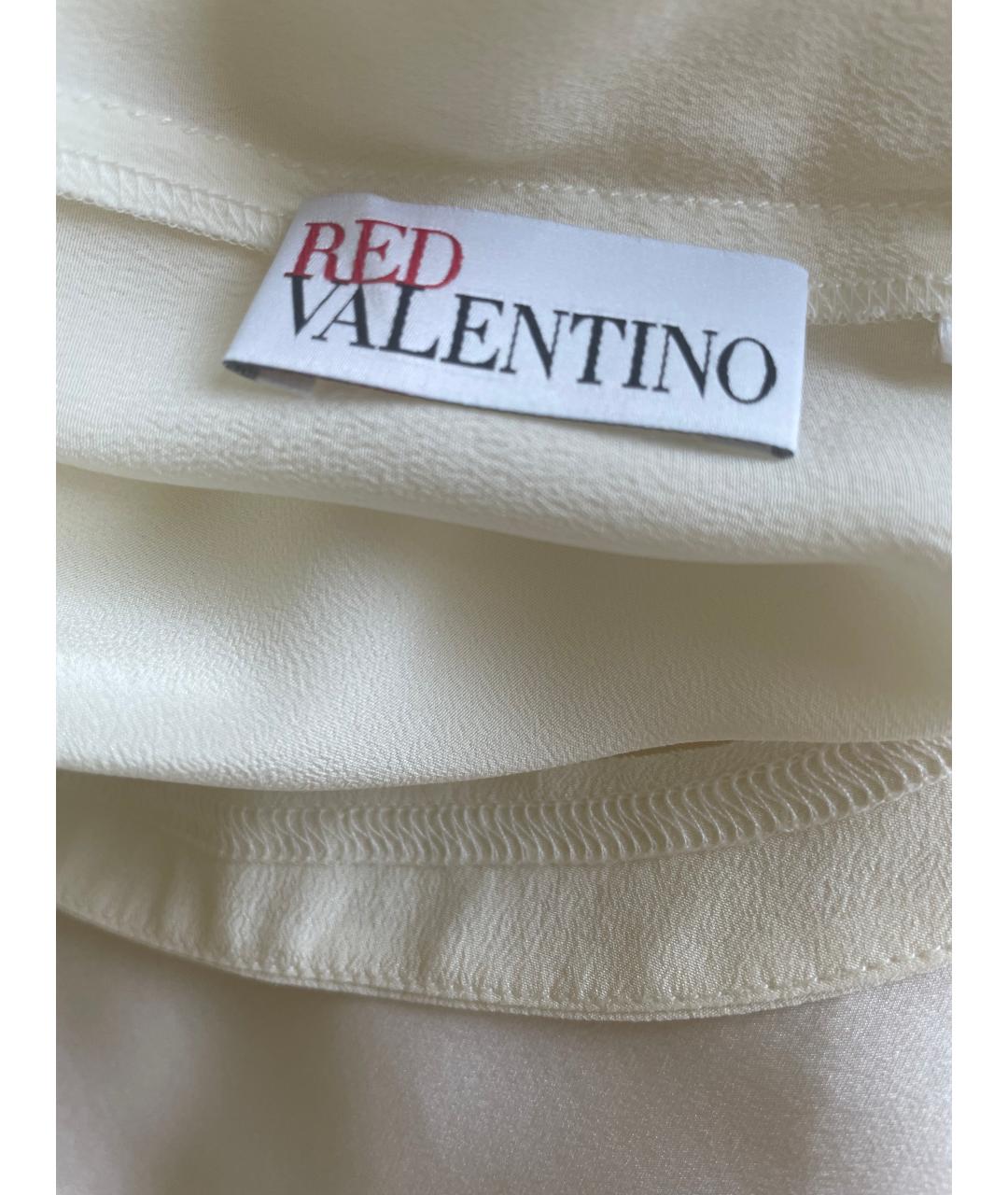 RED VALENTINO Белая шелковая блузы, фото 6