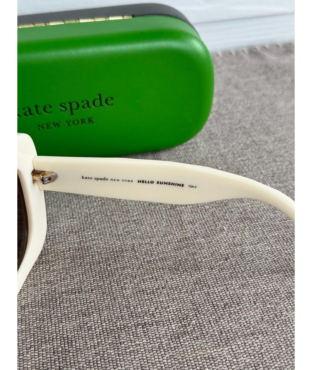KATE SPADE Бежевые пластиковые солнцезащитные очки, фото 6