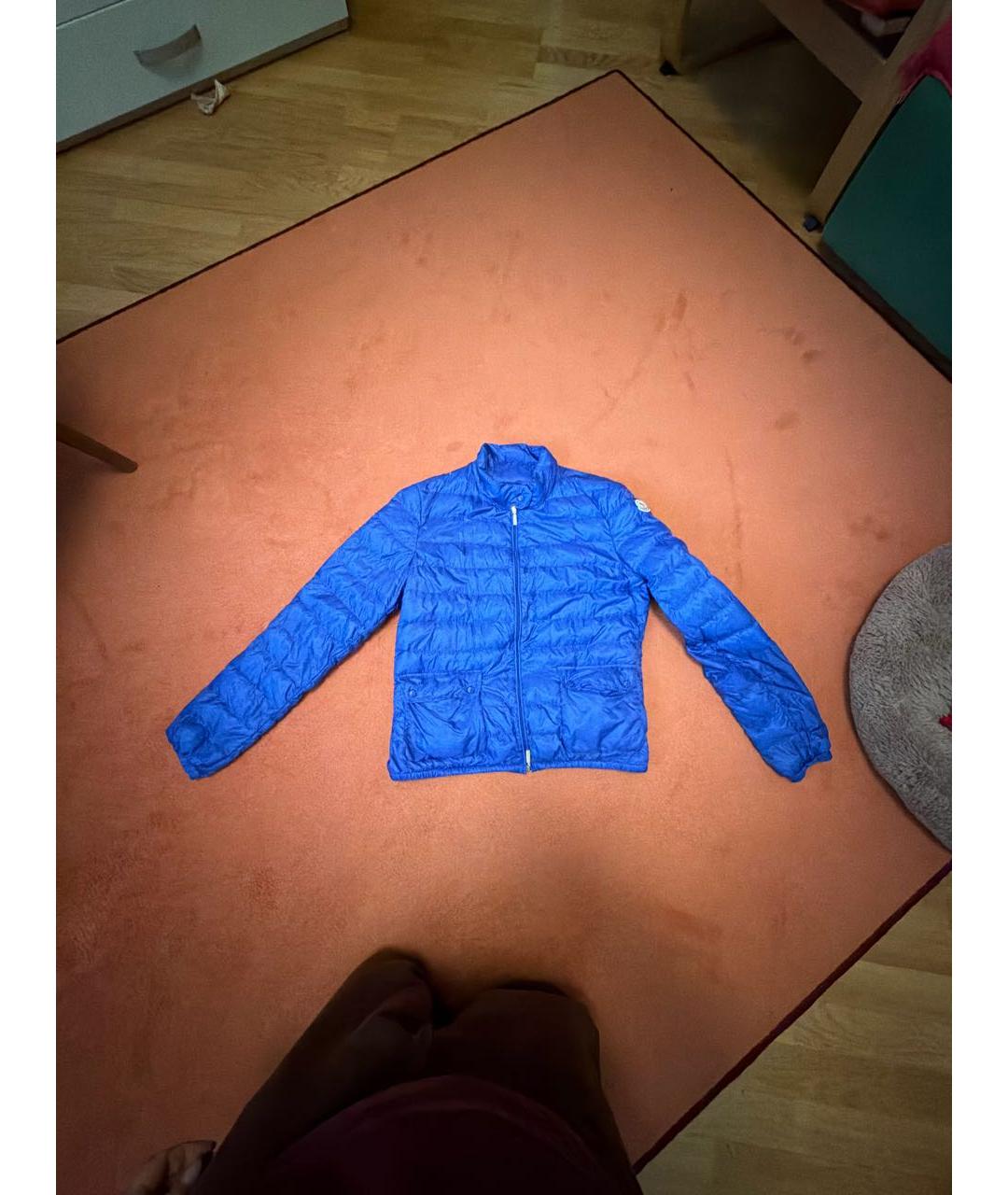 MONCLER Синяя полиуретановая куртка, фото 7