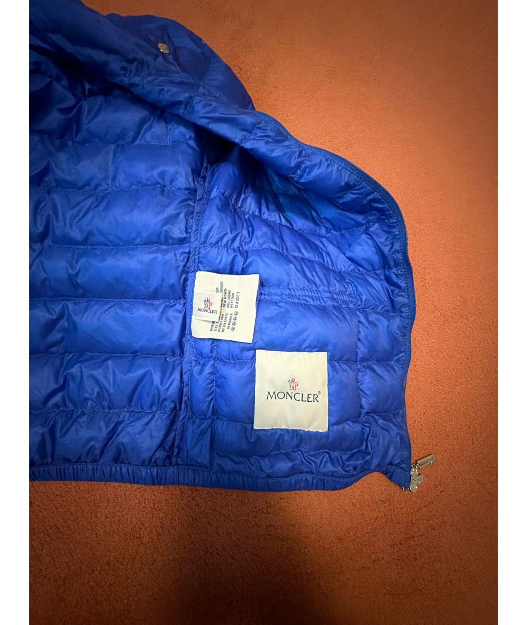 MONCLER Синяя полиуретановая куртка, фото 5